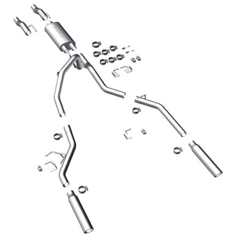 compare product MagnaFlow 11 Ford F-150 3.7L/5.0L/6.2L SS Catback Exhaust Dual Split Rear Exit w/ 3.5in SS Tips