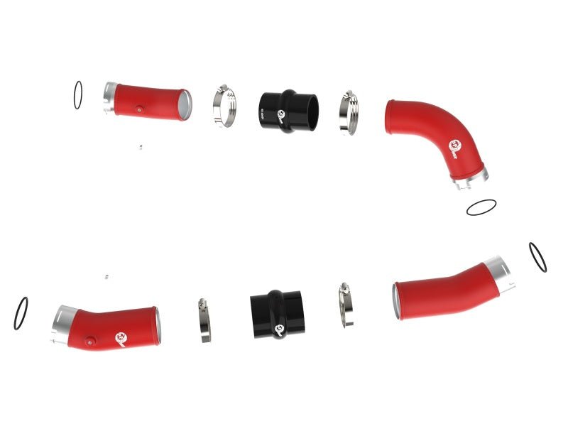 aFe 2024+ Toyota Tacoma BladeRunner 2.5in & 3in Aluminum Hot & Cold Charge Pipe Kit - Red - My Store