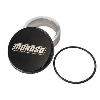 compare product Moroso Weld-In Fill Cap w/Neck/Bung & O-Ring - Black