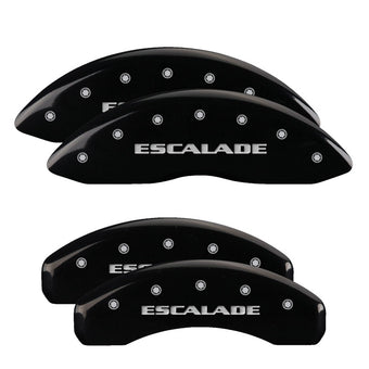 compare product MGP 4 Caliper Covers Engraved Front & Rear Escalade Black finish silver ch