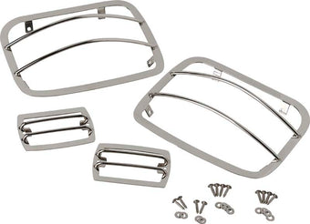 compare product Kentrol 87-95 Jeep Wrangler YJ Light Guard Set 4 Pieces - Polished Silver