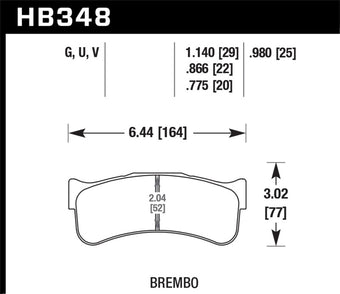 compare product Hawk Brembo Disc DTC-70 w/ 1.140in Thickness Race Brake Pads
