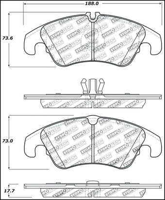 compare product StopTech Performance 08-10 Audi A5 / 10 S4 / 09-10 Audi A4 (except Quattro) Front Brake Pads