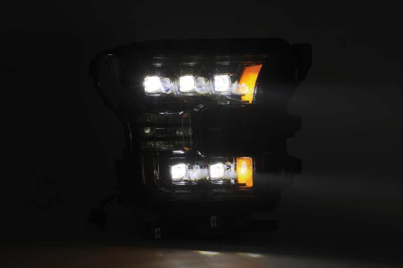 AlphaRex 17 - 20 Ford Raptor NOVA LED Proj Headlights Plank Style Alpha Black w/Activ Light/Seq Signal - My Store