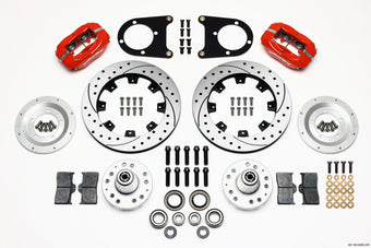 compare product Wilwood Forged Dynalite Front Kit 12.19in Drilled Red 37-48 Ford Psgr. Car Spindle