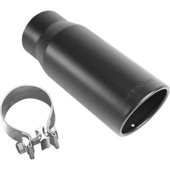 compare product MagnaFlow Tip Stainless Black Coated Single Wall Round Single Outlet 5in Dia 4in Inlet 13in L