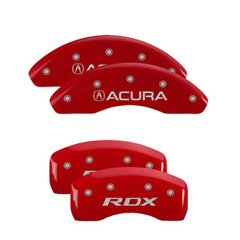 compare product MGP 4 Caliper Covers Front Acura Rear RDX Red Finish Silver Characters (Req 18in+ Wheel)