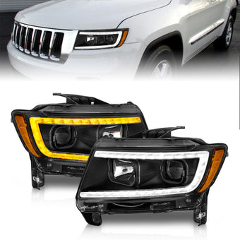 compare product ANZO 11-13 Jeep Grand Cherokee (Factory Halogen Only) Projector Headlights w/Light Bar Swtchbk Black