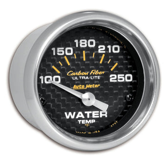compare product Autometer Carbon Fiber 52mm 100-250 Deg F Electronic Water Temp Gauge