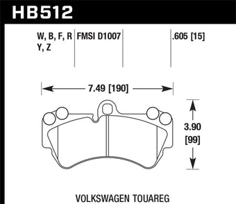 compare product Hawk 04 Volkswagen Touareg Performance Ceramic Street Front Brake Pads