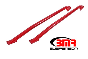 compare product BMR 79-04 Fox Mustang Hardtop Only Weld-On Boxed STD. Subframe Connectors - Red