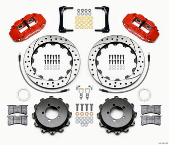 compare product Wilwood Narrow Superlite 4R Rear Kit 12.88in Drilled Red 2012-Up Toyota / Scion FRS w/Lines