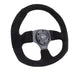 NRG Reinforced Steering Wheel (320mm Horizontal / 330mm Vertical) Black Suede w/Black Stitching - My Store