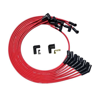 compare product Moroso BBC Under Header 135 Plug Boots HEI Ultra Spark Plug Wire Set - Red