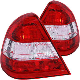 compare product ANZO 1994-2000 Mercedes Benz C Class W202 Taillights Red/Clear