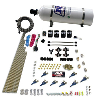 compare product Nitrous Express 8 Cyl Piranha Direct Port 4 Solenoids Nitrous Kit (200-500HP EFI Jets) w/15lb Bottle