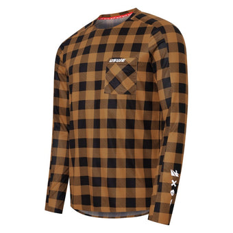 compare product USWE Flannel Long Sleeve Lightweight Off-Road Jersey Bronze - XS