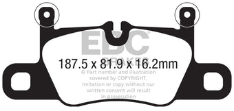 compare product EBC 2016+ Porsche 911 (991/2 w/Cast Iron Rotors) 3.0TT Carrera Bluestuff Rear Brake Pads