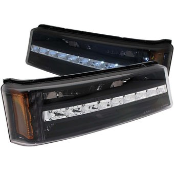 compare product ANZO 2003-2006 Chevrolet Silverado 1500 LED Parking Lights Black w/ Amber Reflector