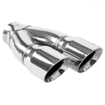 compare product MagnaFlow Double Wall 3in Dual Round Polished Tip 2.25in Inlet