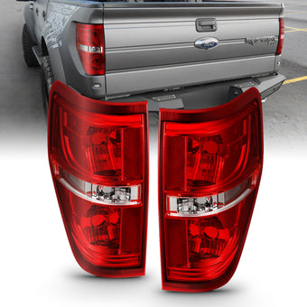 compare product ANZO 2009-2014 Ford F-150 Euro Taillight Red/Clear (W/O Bulb)