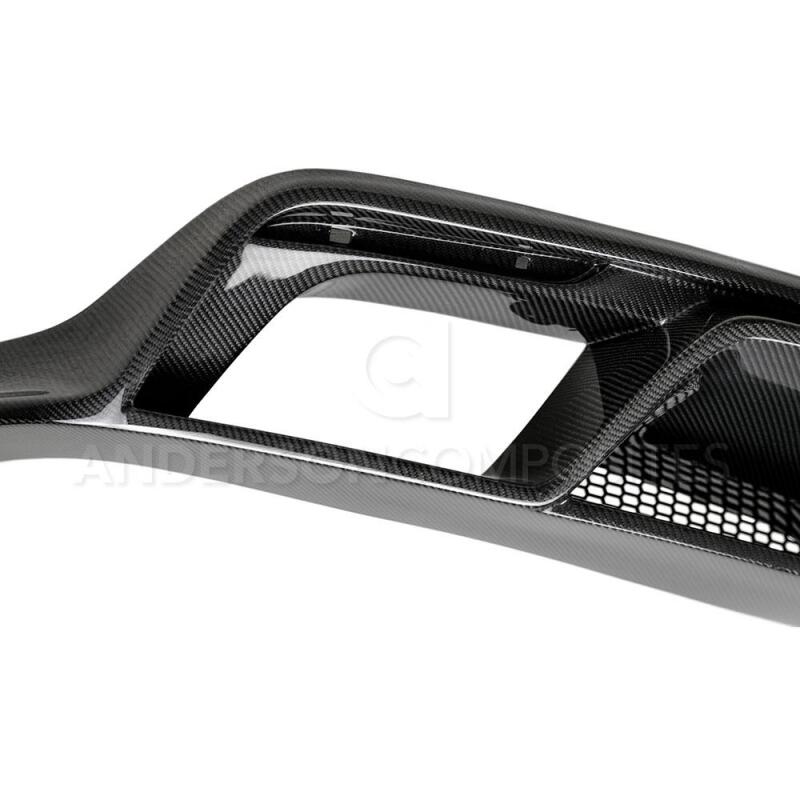 Anderson Composites 15 - 16 Ford Mustang R - Style Carbon Fiber Rear Valance (for Quad Tip Exhaust) - My Store
