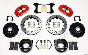 compare product Wilwood Narrow Superlite 4R Rear P-Brk Kit 12.88in Drilled Red 58-64 Olds/Pontiac Ends 2.81in Offset