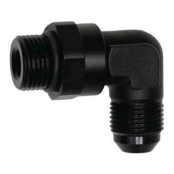 compare product DeatschWerks 8AN ORB Male Swivel to 8AN Male Flare 90-Degree Fitting - Anodized Matte Black