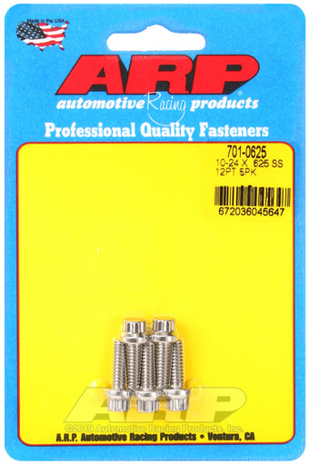 compare product ARP 10-24 x .625 12pt SS bolts