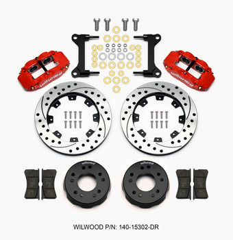 compare product Wilwood Narrow Superlite 6R Front Kit 12.19in Drilled Red 63-87 C10 w/ Wilwood Pro Spindles