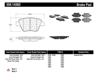 compare product StopTech Performance Volkswagen Rear Brake Pads