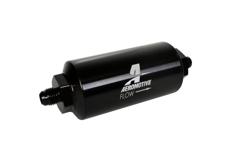Aeromotive In - Line Filter - (AN - 6 Male) 10 Micron Microglass Element Bright Dip Black Finish - My Store