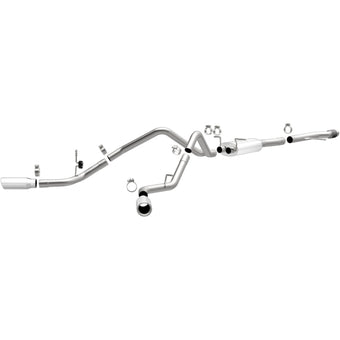 compare product Magnaflow 14 Chev Silverado V8 5.3L CC/EC Cab Dual Split Behind Rear Tires Exit SS Cat Back Perf Exh