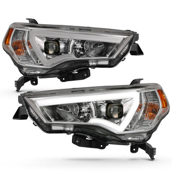 compare product ANZO 14-18 Toyota 4 Runner Plank Style Projector Headlights Chrome w/ Amber