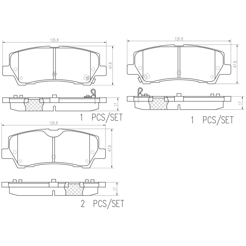 Brembo 15 - 18 Ford Mustang Rear NAO Brake Pad - My Store