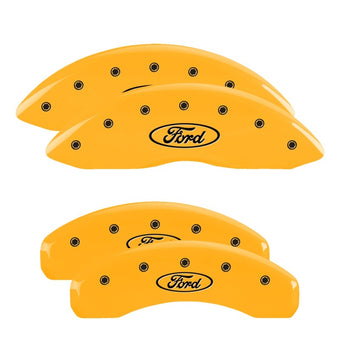 compare product MGP 4 Caliper Covers Engraved Front & Rear Oval logo/Ford Yellow finish black ch