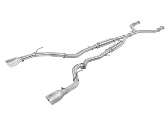 compare product aFe POWER Takeda 2.5in 304 SS CB Exhaust w/ Polished Tips 17-19 Infiniti Q60 V6-3.0L (tt)