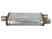 aFe MACHForce XP SS Muffler 2.5in Center Inlet / 2.5in Dual Outlets 18in L x 9in W x 4in H Body - My Store