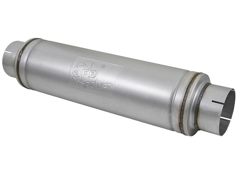 aFe ATLAS Aluminized Steel Muffler 5in Center/Center 24in L x 7in Diameter - Round Body - My Store