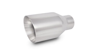 compare product Vibrant 2.5in ID Single 4in OD Round SS Exhaust Tip (Double Wall Angle Cut)