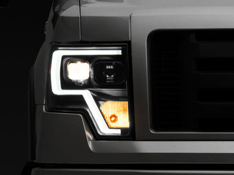 compare product Raxiom 09-14 F-150 Projector Headlights w/ LED Accent- Black Housing (Clear Lens)