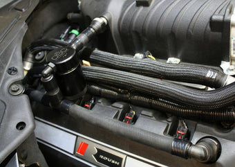 compare product J&L 11-17 Ford Mustang GT (w/Roush/VMP S/C) Passenger Side Oil Separator 3.0 - Black Anodized