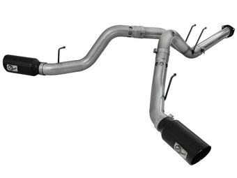 compare product aFe Large Bore-HD 4in 409 Stainless Steel DPF-Back Exhaust w/Black Tip 15-16 Ford Diesel V8 Trucks
