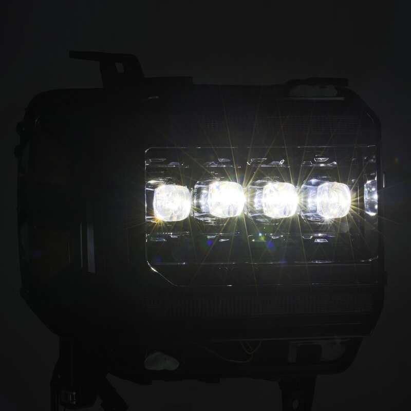 AlphaRex 14 - 18 GMC Sierra NOVA LED Proj Headlights Plnk Style Alpha Blk w/Activ Light/Seq Signal/DRL - My Store