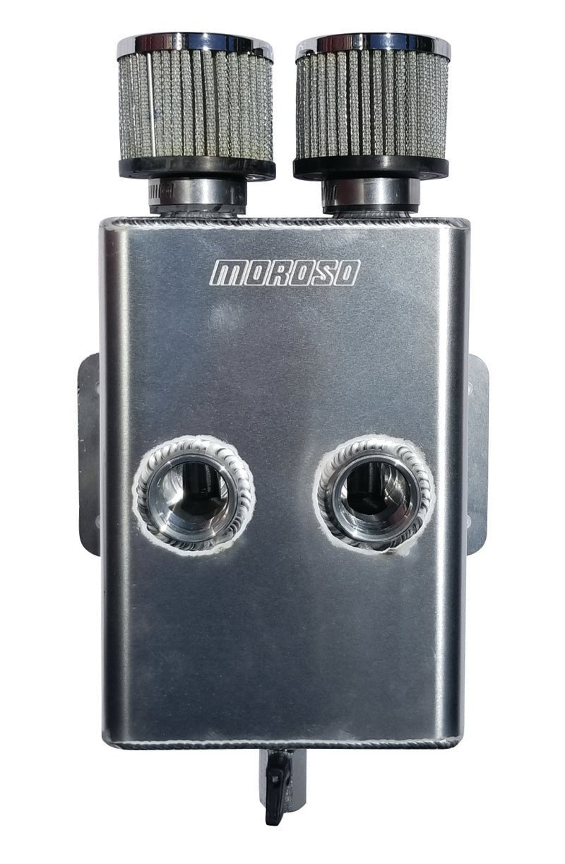Moroso Breather Tank/Catch Can - 16An Female Inlet - Forward Facing - Two Breathers - Aluminum - My Store