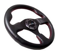 NRG Reinforced Steering Wheel (320mm) Leather w/Red Stitch - My Store