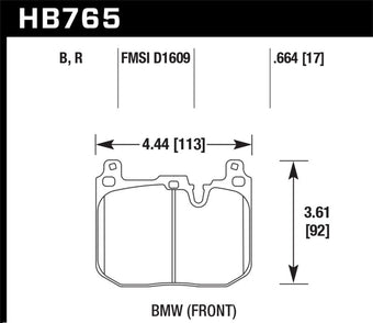 compare product Hawk 2014 BMW 228i 2.0L Base M Sport Blue Painted Caliper Front ER-1 Brake Pads