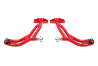 compare product BMR 10-14 Ford Mustang Adj. Lower A-Arms w/ Delrin/Rod End / 18mm Tall Ball Joint - Red