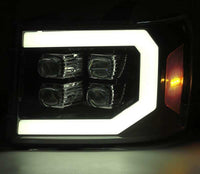 AlphaRex 07 - 14 GMC 2500HD NOVA LED Proj Headlight Plank Style Matte Blk w/Activ Light/Seq Signal/DRL - My Store
