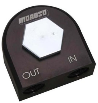 compare product Moroso Universal Remote Oil Filter Adapter - 90 Degree - 20mm-1.5in Thread
